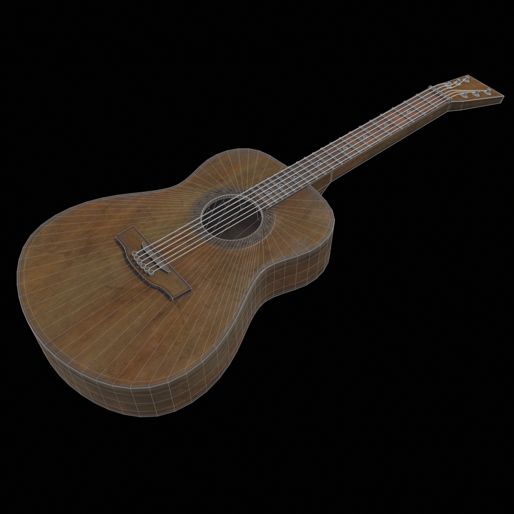 Acoustic guitar — wireframe