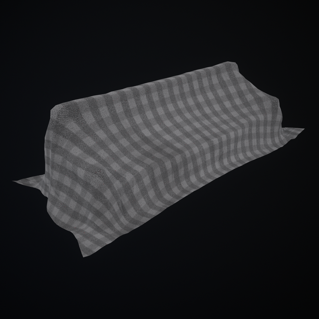 Fabric sofa — rendered