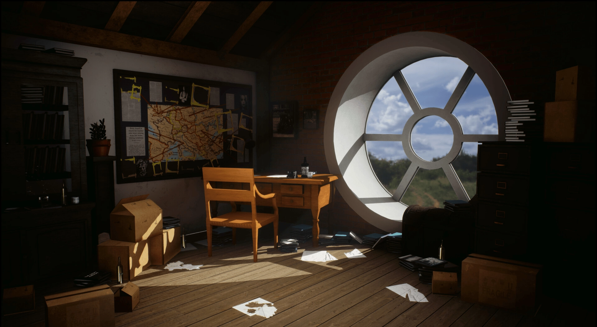 Defamed Detective — main render of the detective office scene.