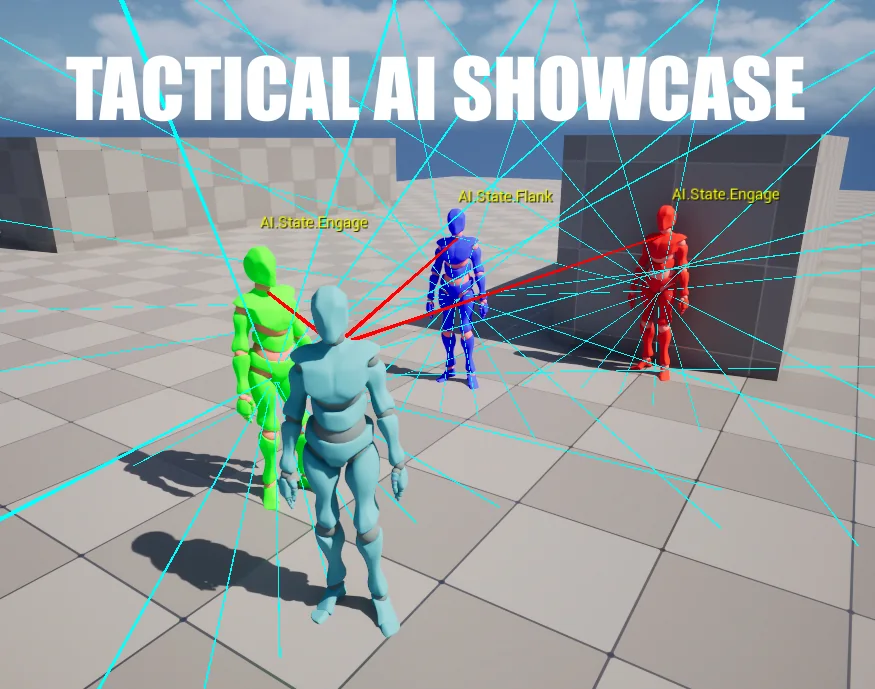 Tactical AI Showcase, a squad AI encounter in Unreal Engine 5